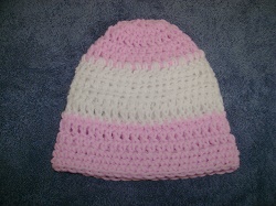 pink white hat